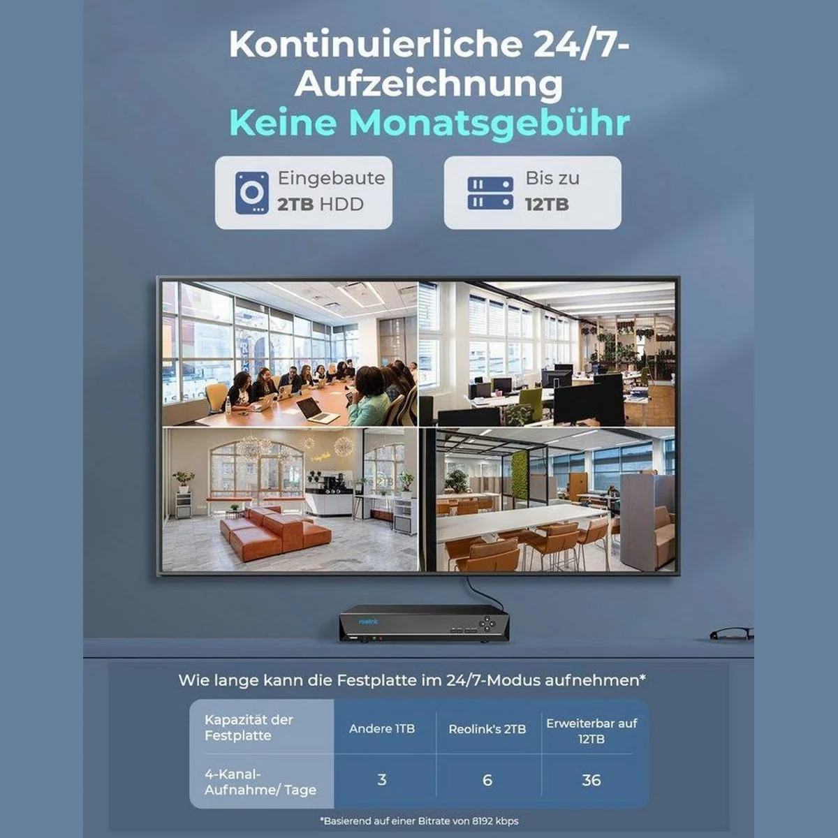Reolink Überwachungskamera 12 MP Ultra HD, Farbige Nachtsicht, PoE, 24/7 Aufzeichnung 3