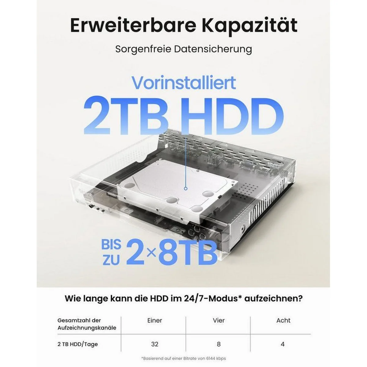 Reolink RLN8-410 NVR, 24/7 Videoaufzeichnung, erweiterbarer Speicher, PoE-Technologie 3