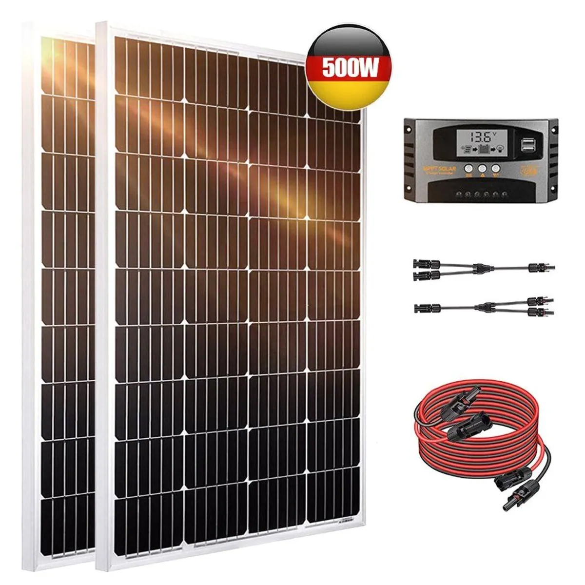 Rhein Beleuchtung Solarmodul 500W, hocheffiziente Monokristalline, vielseitig einsetzbar