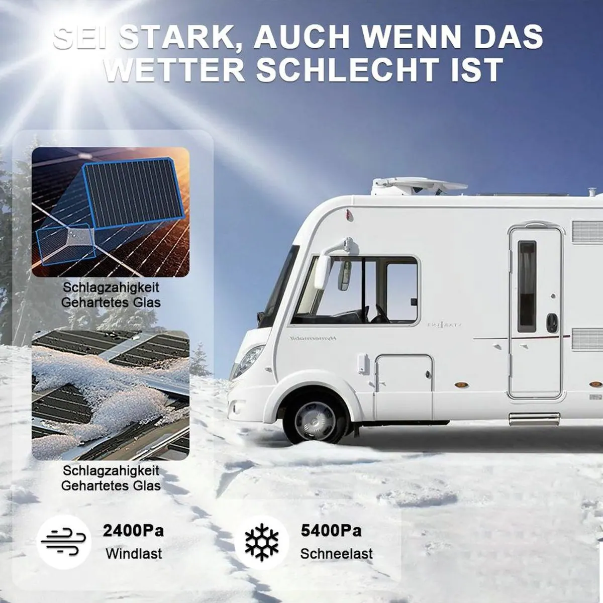 Rhein Beleuchtung Solarmodul 500W, hocheffiziente Monokristalline, vielseitig einsetzbar 4