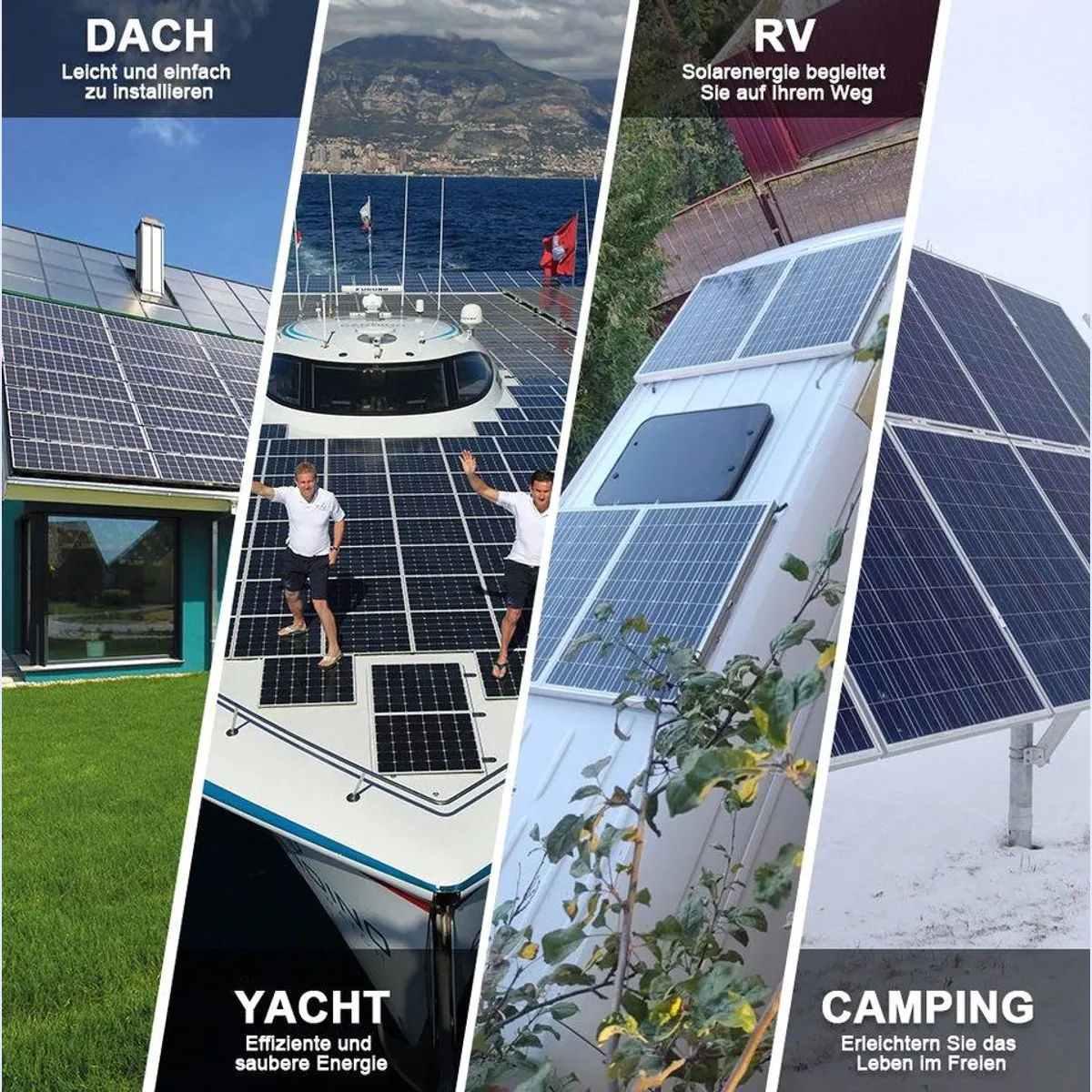 Rhein Beleuchtung Solarmodul 500W, hocheffiziente Monokristalline, vielseitig einsetzbar 5