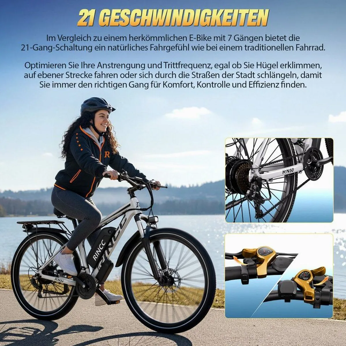 Rincc RN50 E-Bike 29", hohe Reichweite, 21-Gang-Schaltung 2