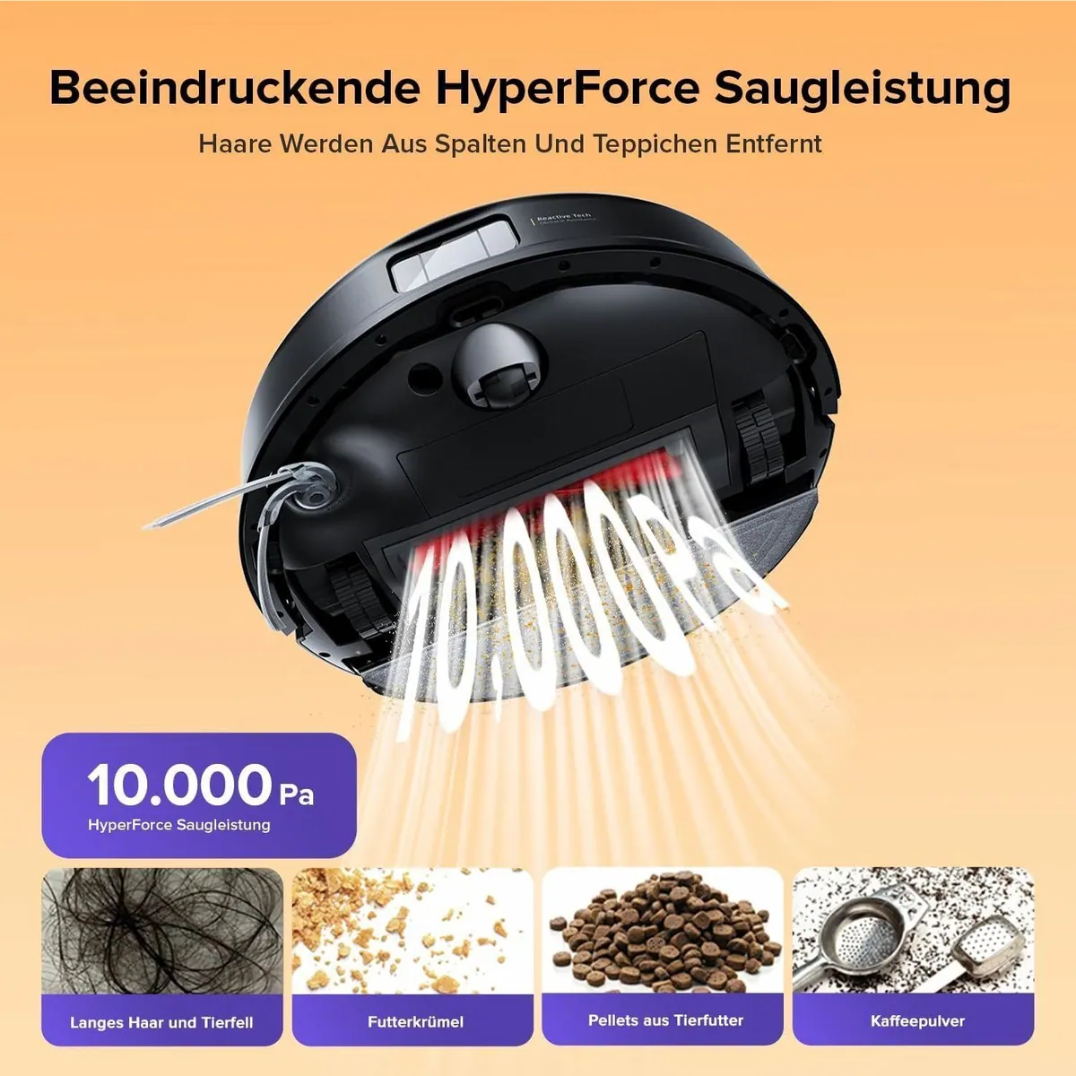 Roborock Saugroboter Q10 S5 Set, 10000 Pa Saugkraft, Dual Anti-Tangle System, Auto-Lifting Wischsystem 2