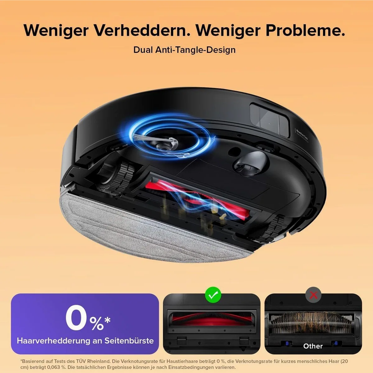 Roborock Saugroboter Q10 S5 Set, 10000 Pa Saugkraft, Dual Anti-Tangle System, Auto-Lifting Wischsystem 3