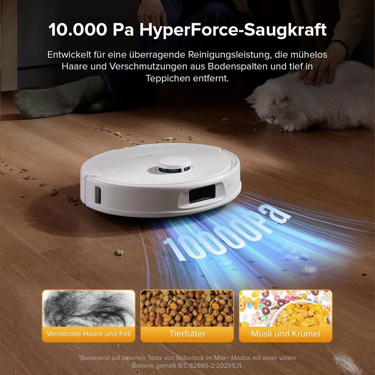 Roborock QV 35S Saugroboter, 10.000 Pa Saugkraft, Wischfunktion, Anti-Tangle-System 2