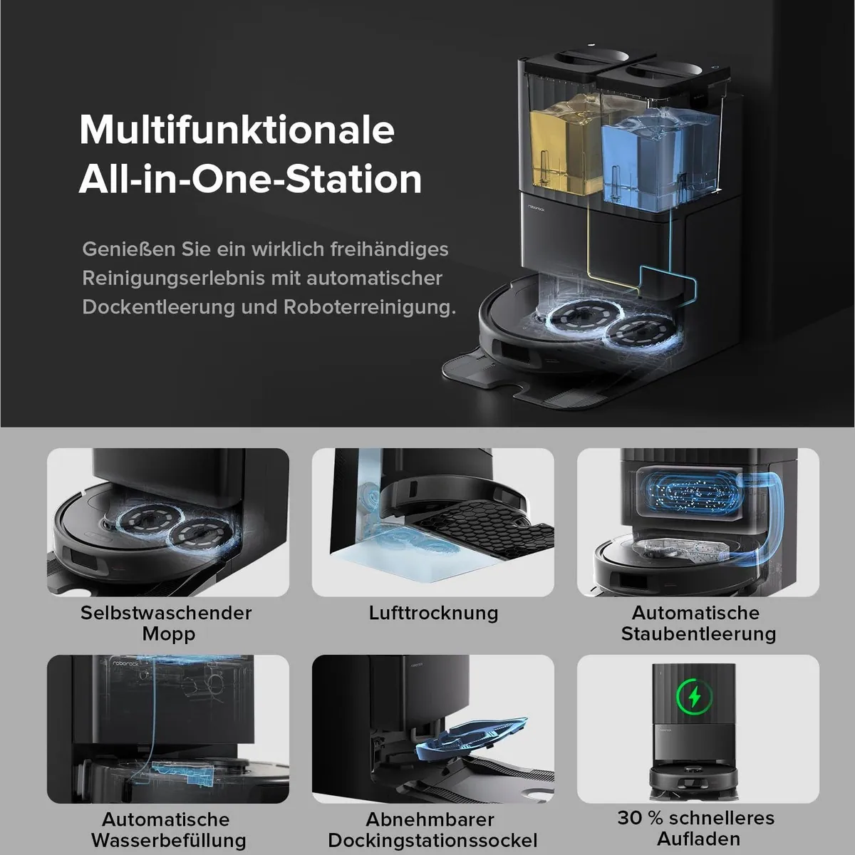 Roborock Saugroboter QV 35A, 8000 Pa Saugkraft, PreciSense-LiDAR-Navigation, Wischfunktion 2