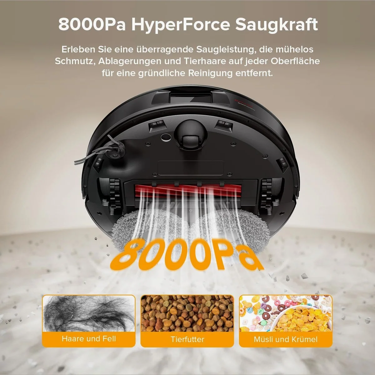 Roborock Saugroboter QV 35A, 8000 Pa Saugkraft, PreciSense-LiDAR-Navigation, Wischfunktion 4