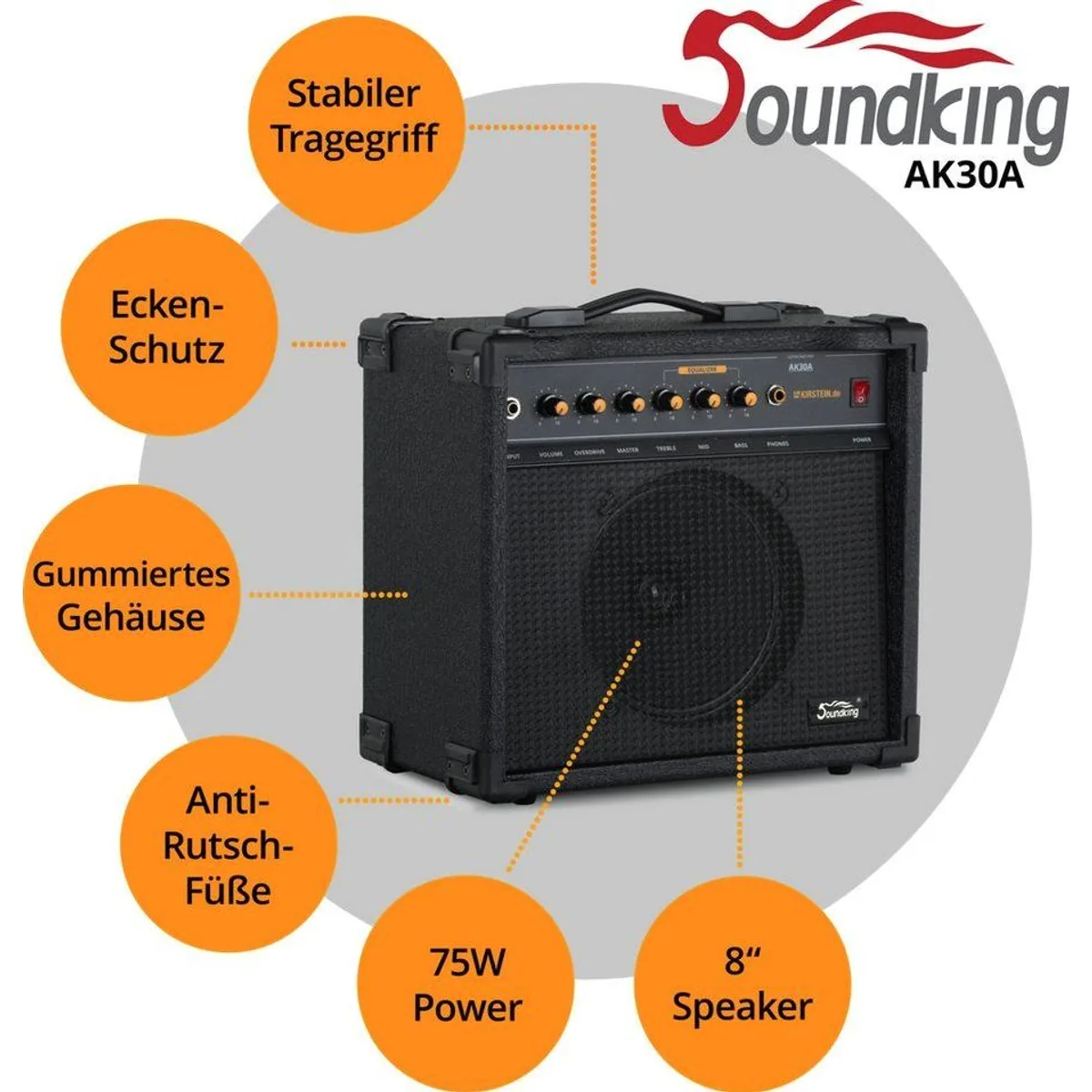 Rocktile Warhead E-Gitarre Set, druckvoller Sound, komfortable Bespielbarkeit 4