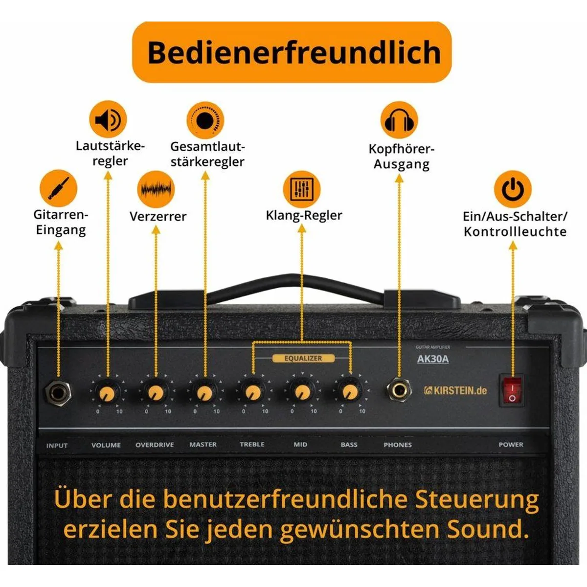 Rocktile Warhead E-Gitarre Set, druckvoller Sound, komfortable Bespielbarkeit 5