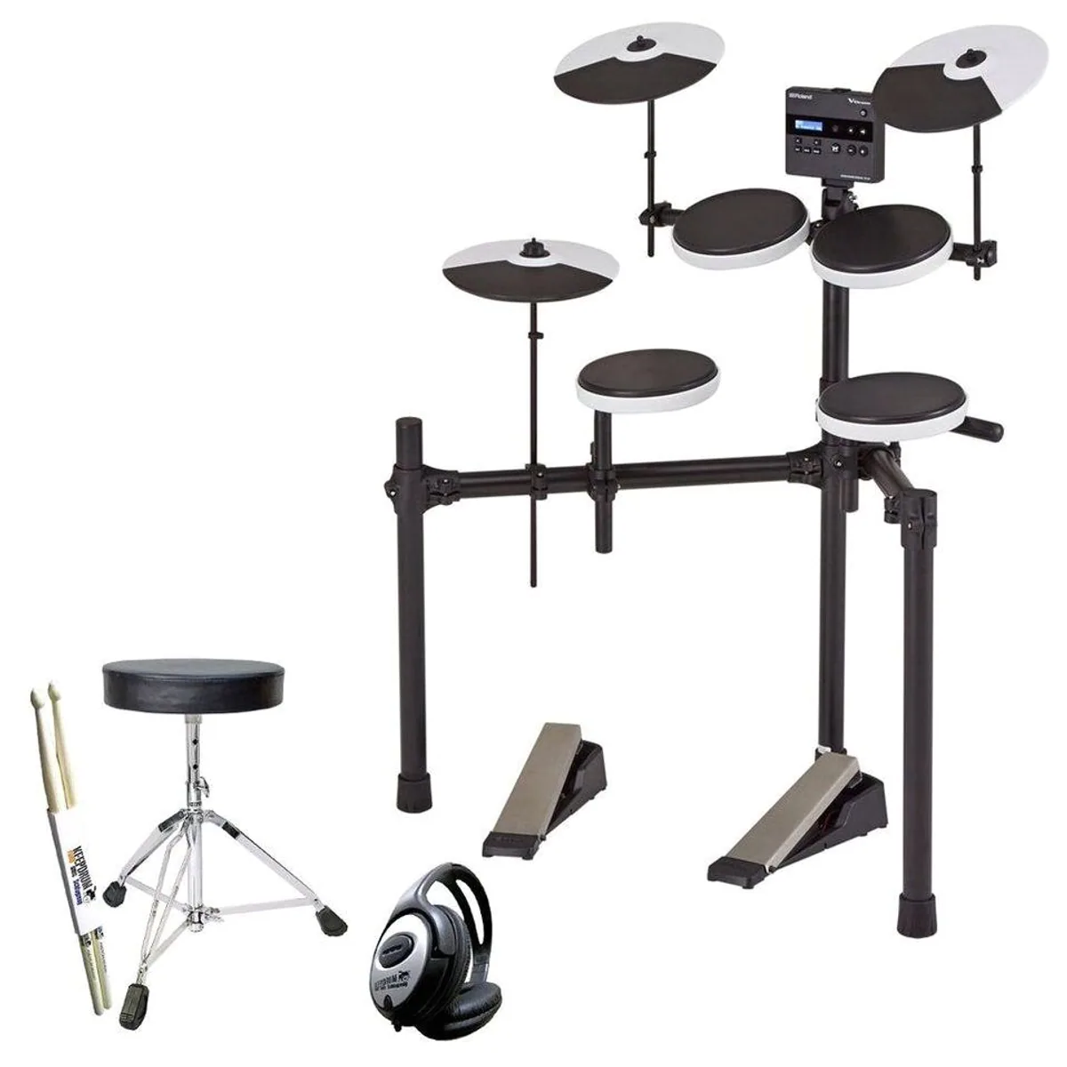 Roland TD-02K E-Drum Set, ideal für Einsteiger, integriertes Metronom, 16 Kits
