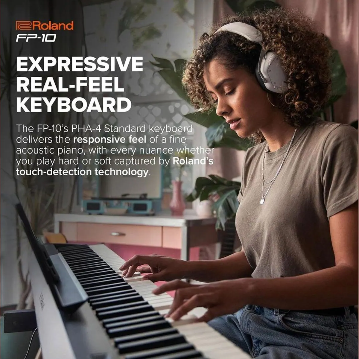 Roland FP-10 Digital Piano, authentisches Spielgefühl, tragbares Design, vielseitige Sounds 5