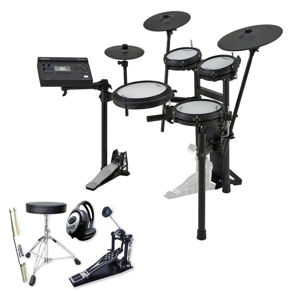 Roland E-Drum TD313, kompaktes Kit, vielseitige Klangvielfalt, intuitive Bedienung