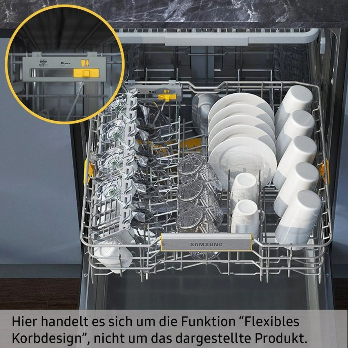 Samsung teilintegrierbarer Geschirrspüler DW60BG750SSLET, 14 Maßgedecke, Energieeffizienzklasse C 2