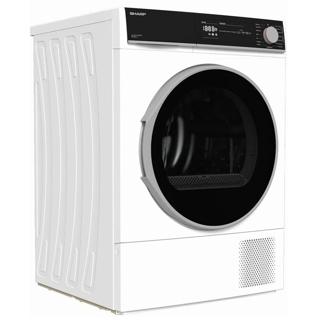 Sharp KD-NHH9S8GW3-DE Wärmepumpentrockner, 9 kg Fassungsvermögen, LED-Display, Knitterschutz