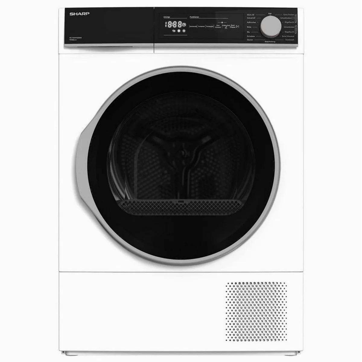 Sharp KD-NHH9S8GW3-DE Wärmepumpentrockner, 9 kg Fassungsvermögen, LED-Display, Knitterschutz 2