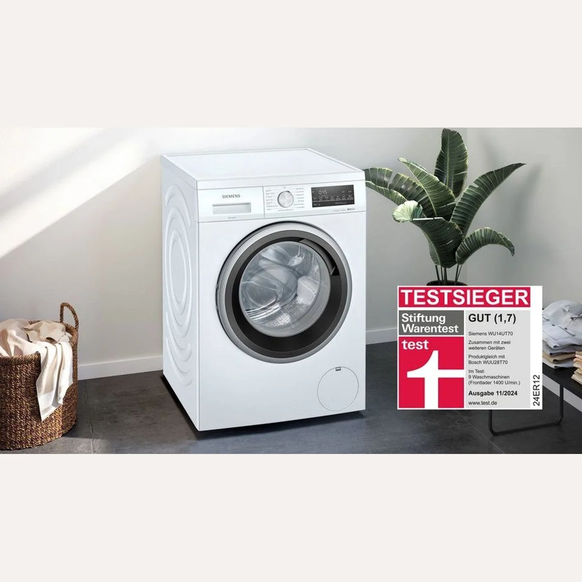 SIEMENS WU14UT70, 8 kg Fassungsvermögen, 1400 U/min, unterbaufähig 2