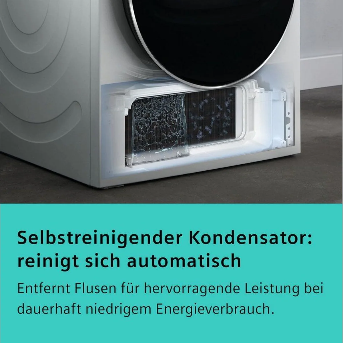 SIEMENS iQ700 WQ46B2D41 Wärmepumpentrockner, leise bei 56 dB, selbstreinigender Kondensator 2