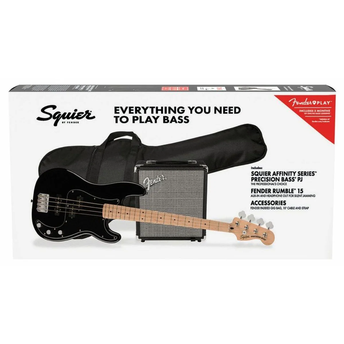 Squier Affinity Precision Bass PJ, vielseitige Klangoptionen — Komplett-Set mit Verstärker und Zubehör 5