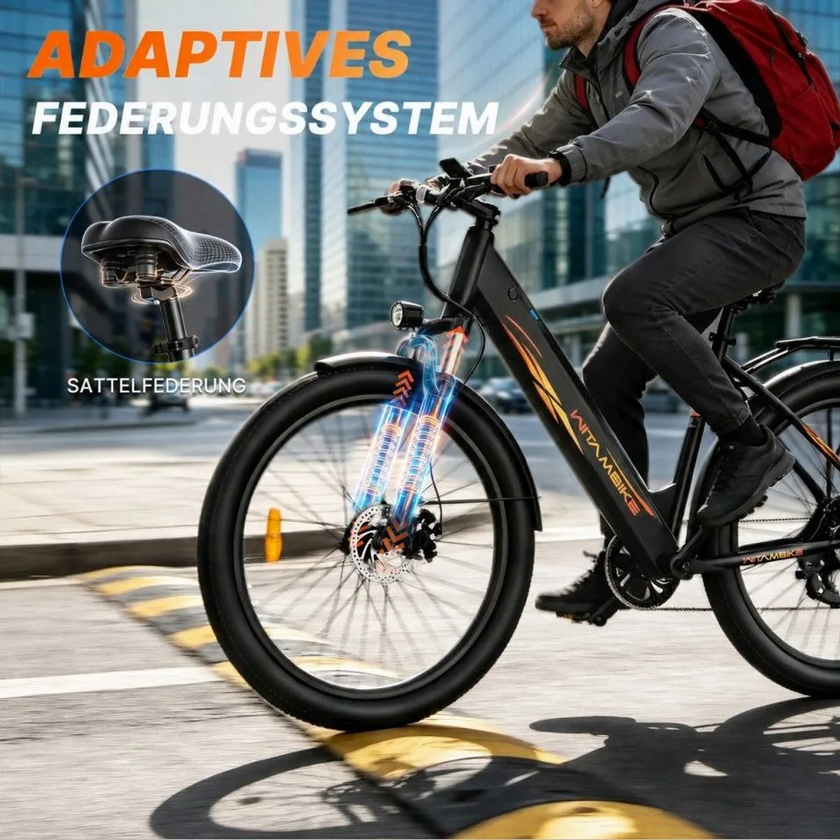 SSY E-Bike Elektrofahrrad für Erwachsene, kraftvoller Heckmotor, umfangreiche Ausstattung 2