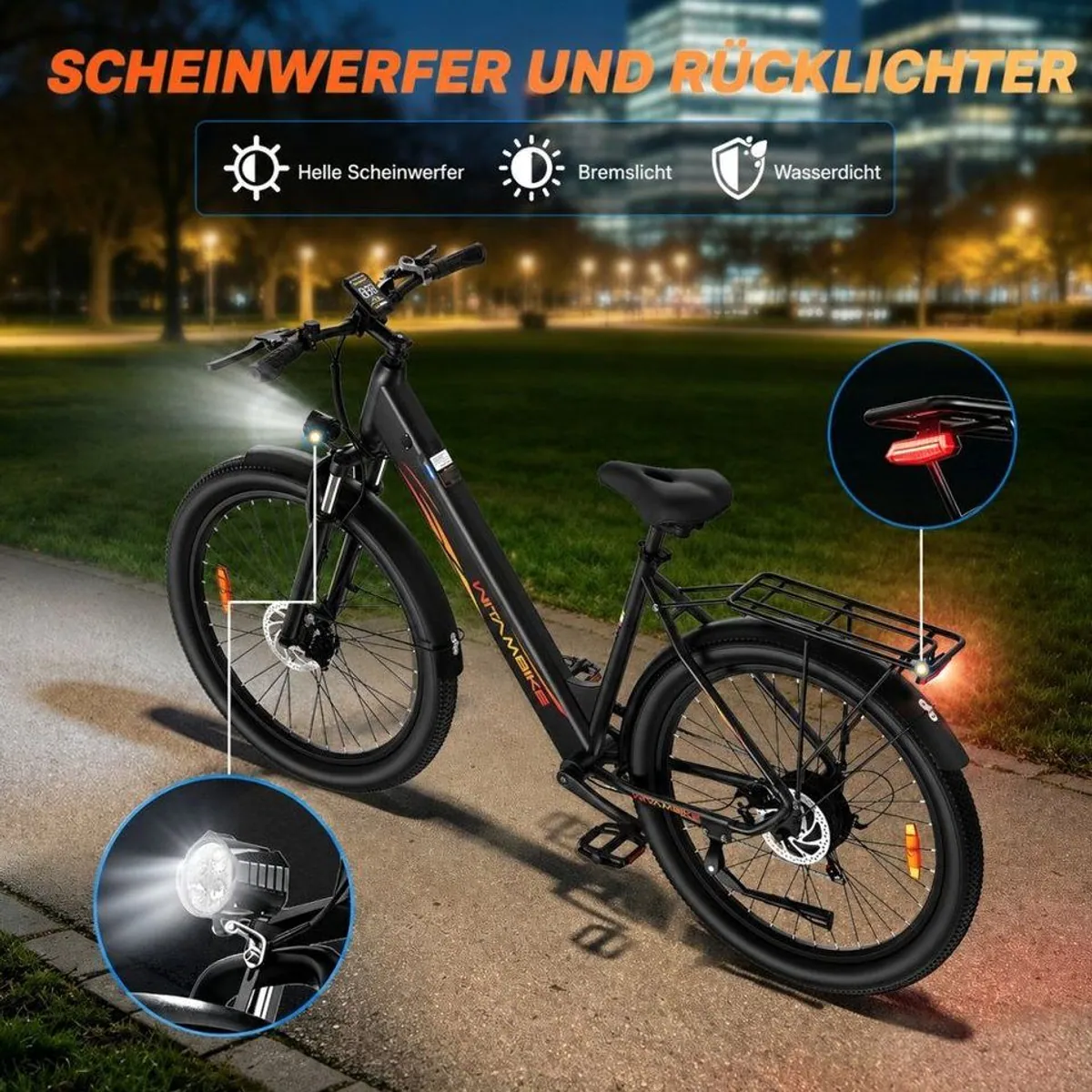 SSY E-Bike Elektrofahrrad für Erwachsene, kraftvoller Heckmotor, umfangreiche Ausstattung 4