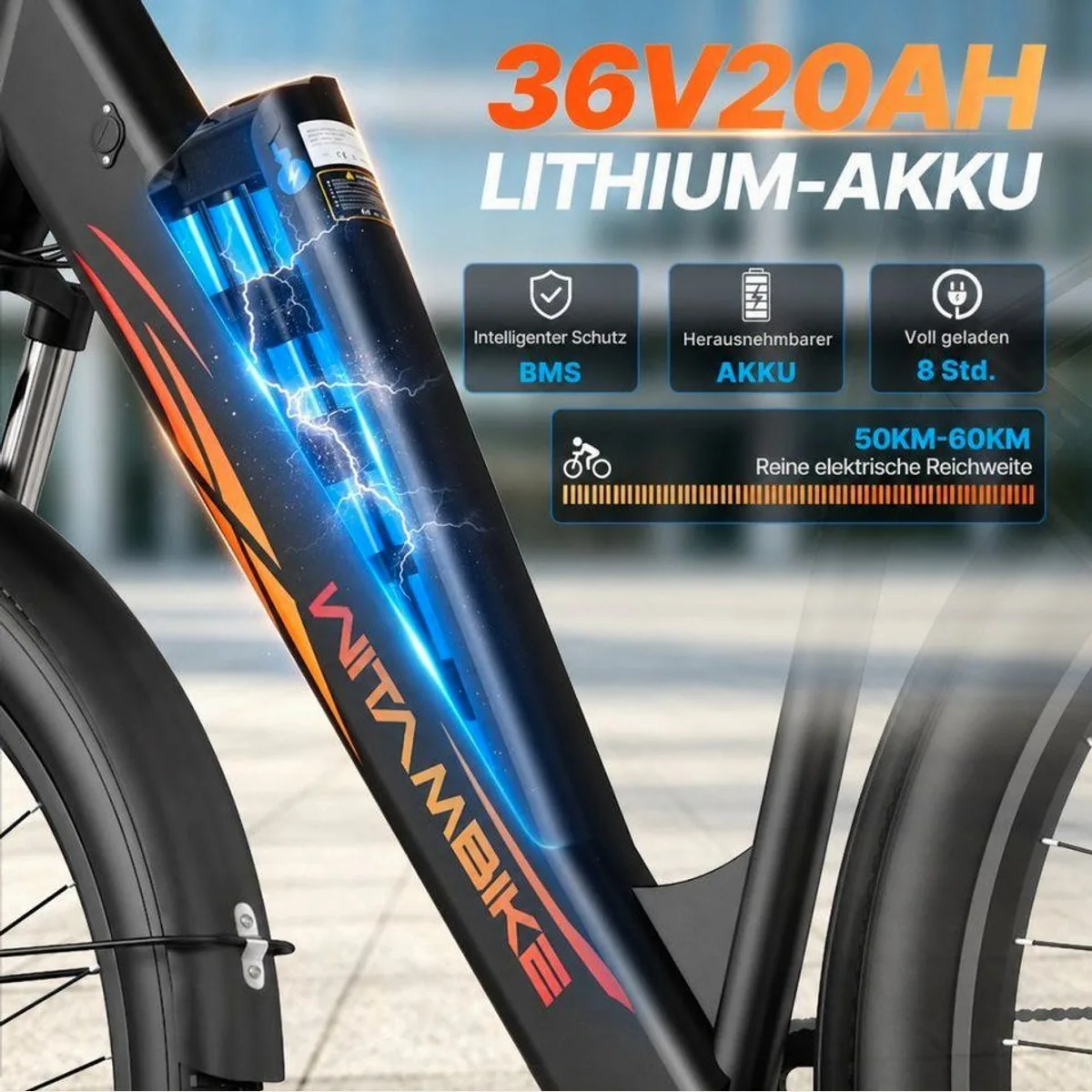 SSY E-Bike Elektrofahrrad für Erwachsene, kraftvoller Heckmotor, umfangreiche Ausstattung 5