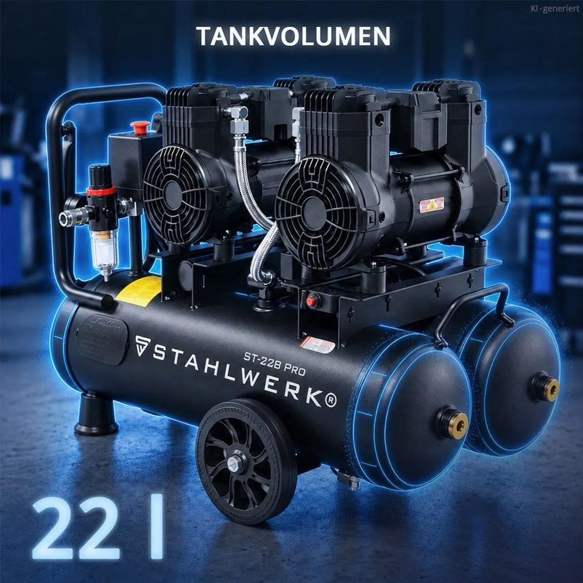 STAHLWERK Kompressor ST-228 Pro, ölfrei, leise, 8 bar 4