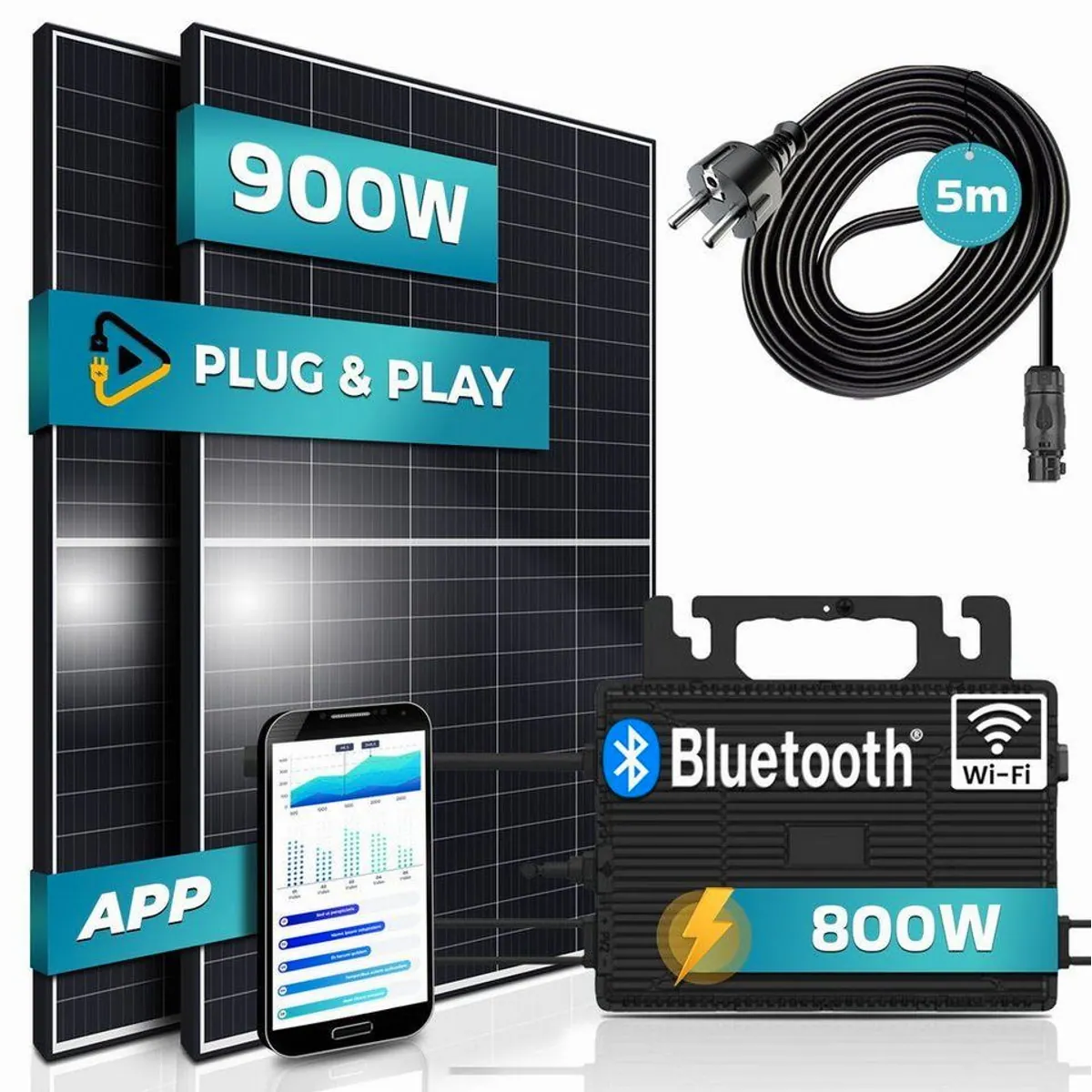 SUNNIVA Balkonkraftwerk 900W/800W, hohe Effizienz, einfache Installation 2
