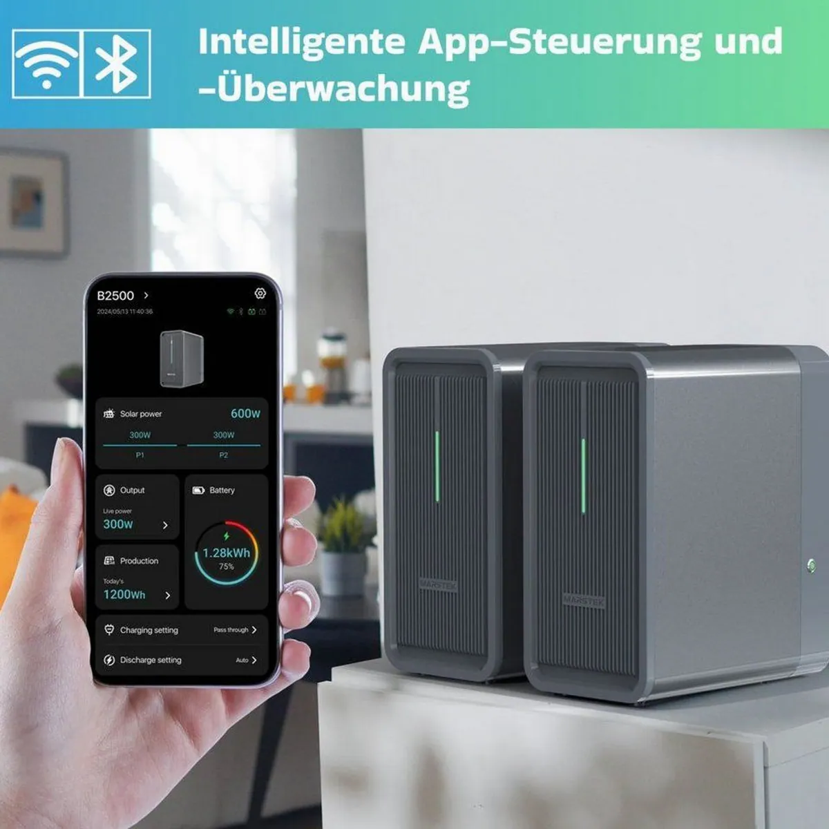 SUNNIVA Balkonkraftwerk 2000W, effiziente Energieerzeugung mit bifazialen Modulen 3