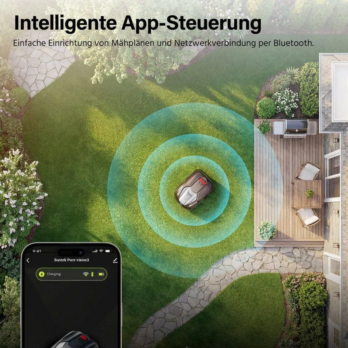 SUNTEK Pure Vision Mähroboter, intelligente KI-Technologie, bis 250 m² Rasenfläche 5