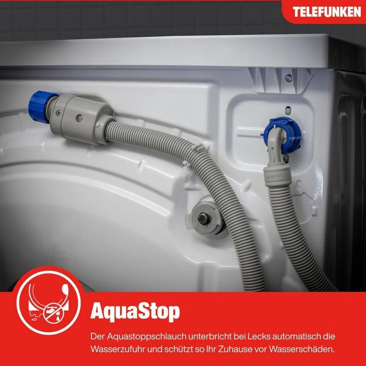 Telefunken W714AS1W Waschmaschine, 7 kg, 1400 U/min, Inverter Motor, AquaStop 3
