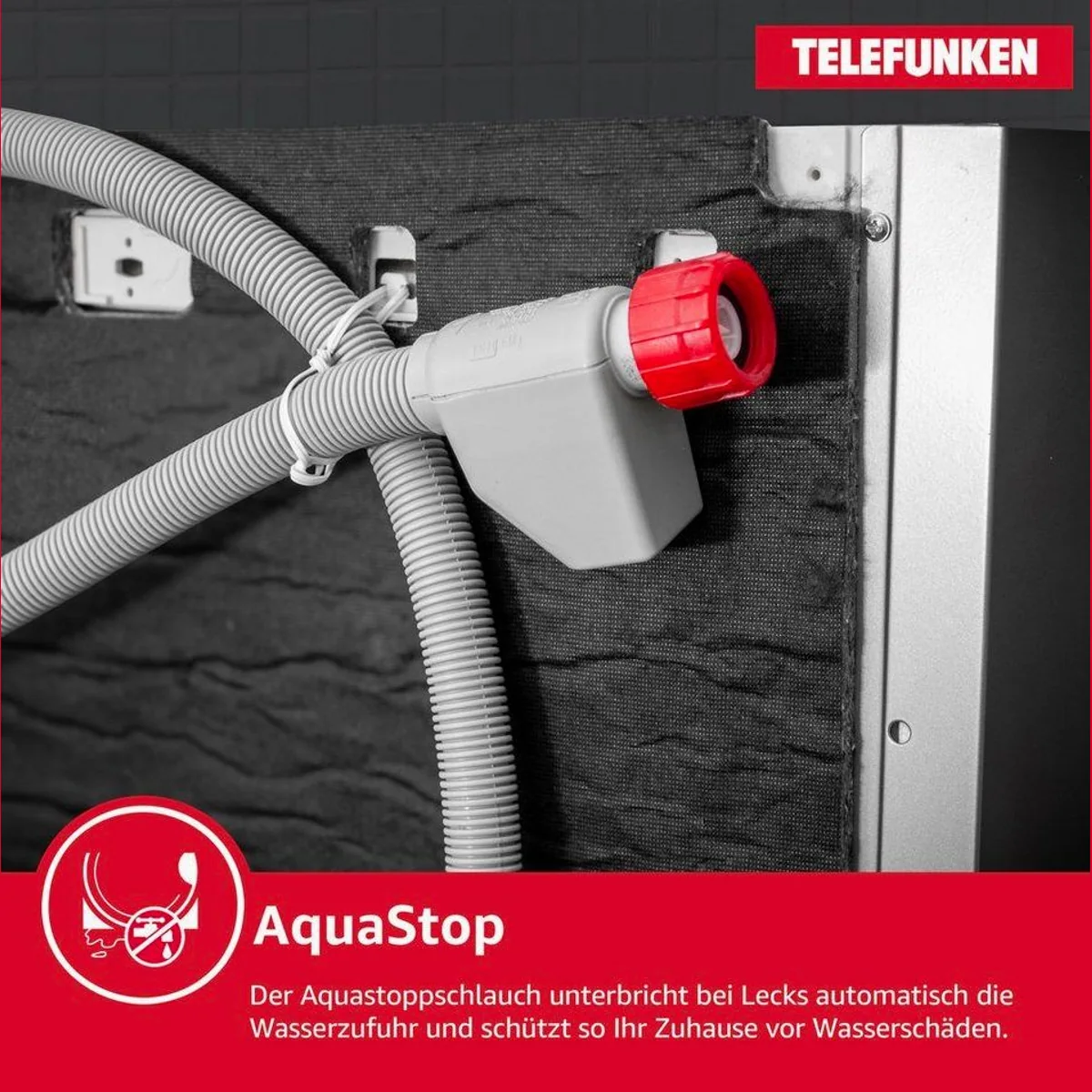 Telefunken GEU6012DI Unterbaugeschirrspüler, 12 Maßgedecke, 6 Programme, AquaStop 3