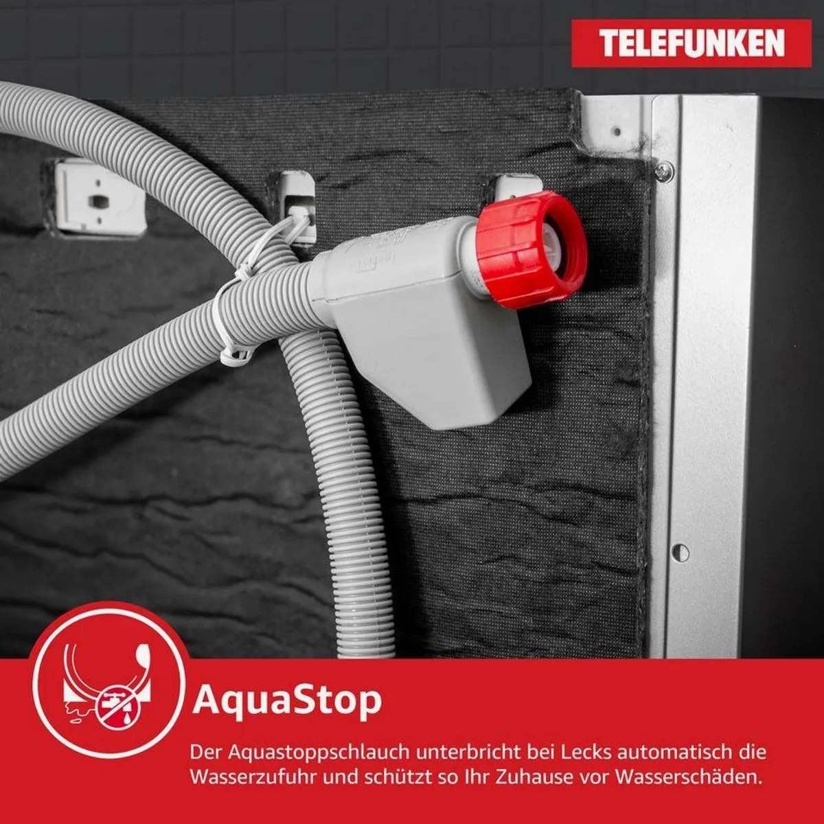 Telefunken GFS6012DI Geschirrspüler, 12 Maßgedecke, 6 Programme, Aquastop 3
