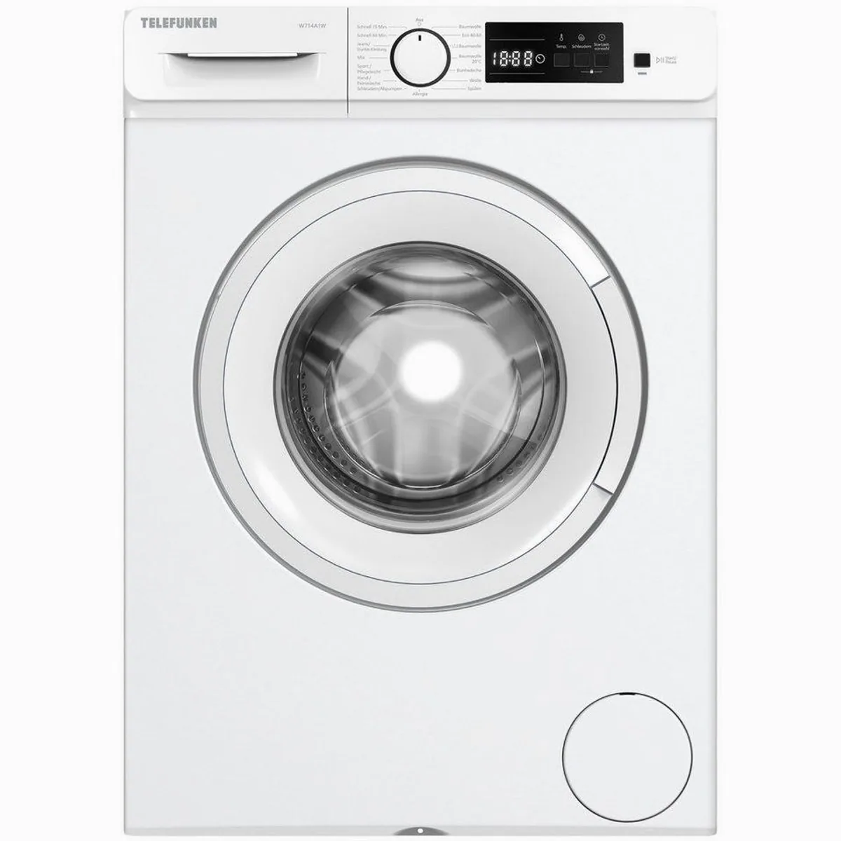 Telefunken W714A1W Waschmaschine, 7 kg Kapazität, 1400 U/min Schleuderdrehzahl, Inverter Motor