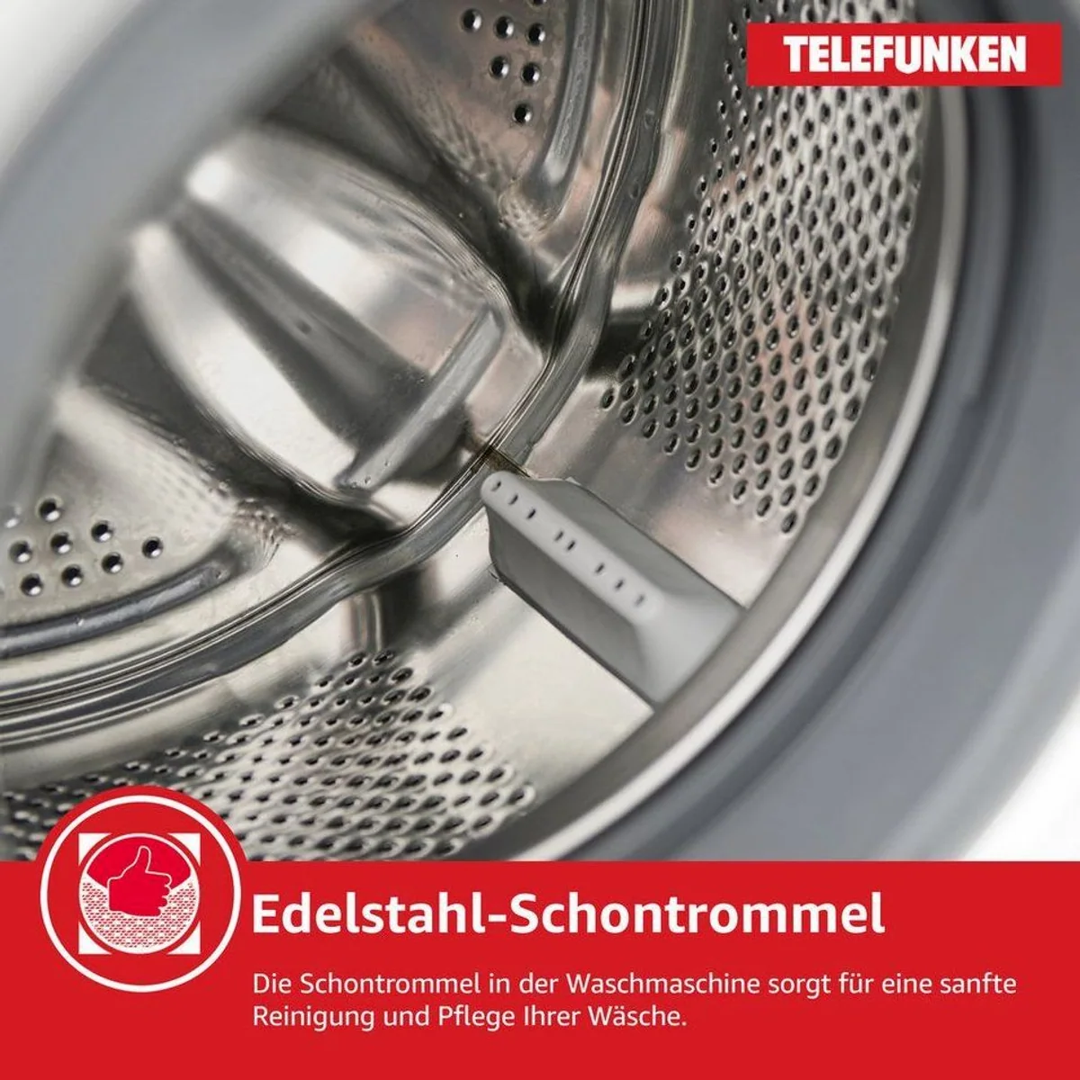 Telefunken W714A1W Waschmaschine, 7 kg Kapazität, 1400 U/min Schleuderdrehzahl, Inverter Motor 4