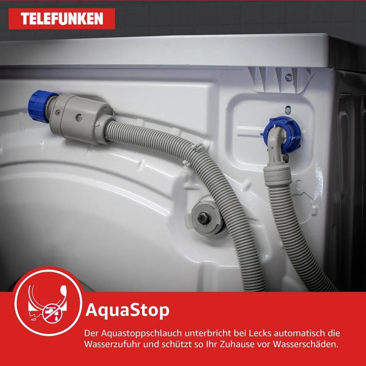 Telefunken W-8-1400-A-W Waschmaschine, 8 kg, 1400 U/min, Inverter Motor, Schontrommel 3