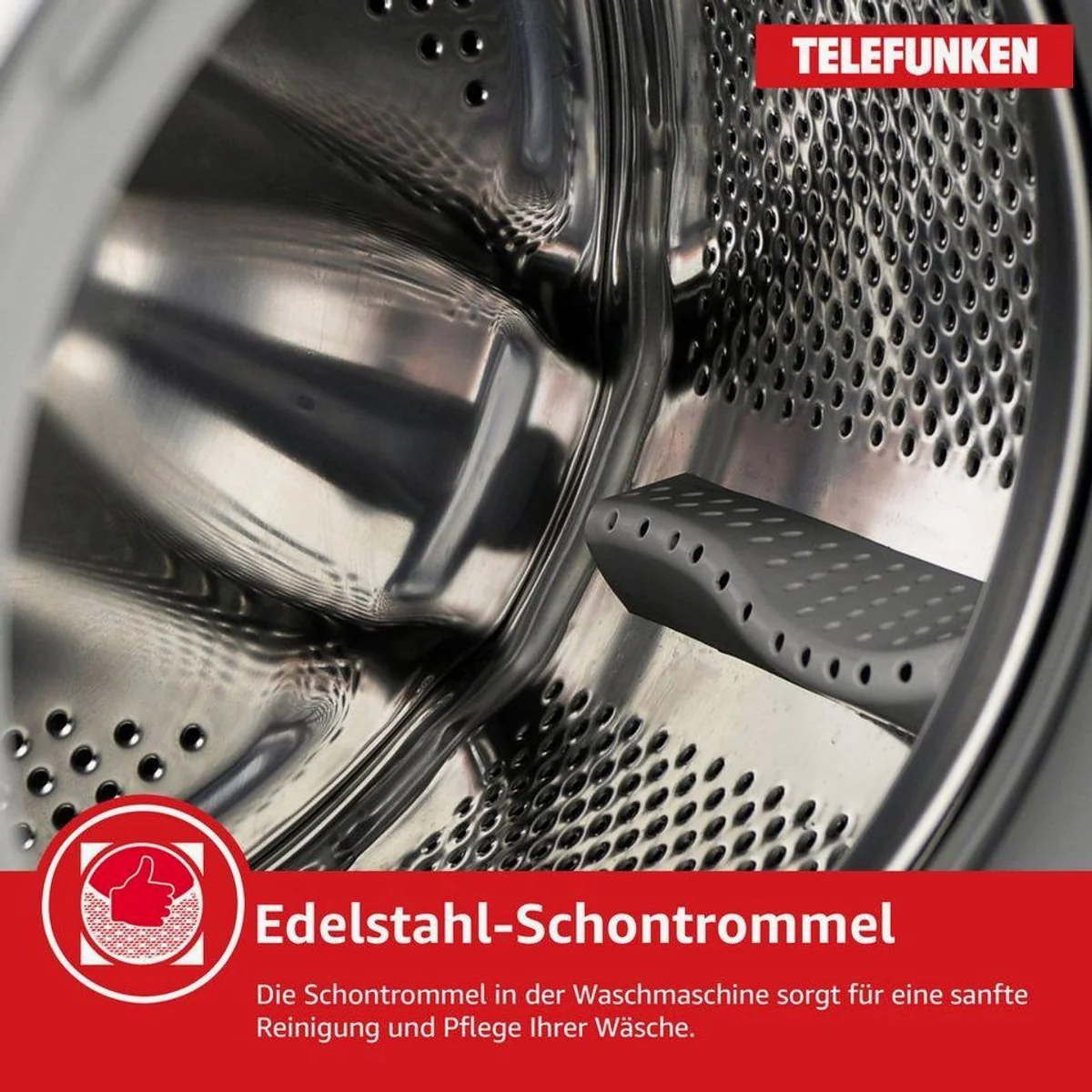 Telefunken W-8-1400-A-W Waschmaschine, 8 kg, 1400 U/min, Inverter Motor, Schontrommel 4