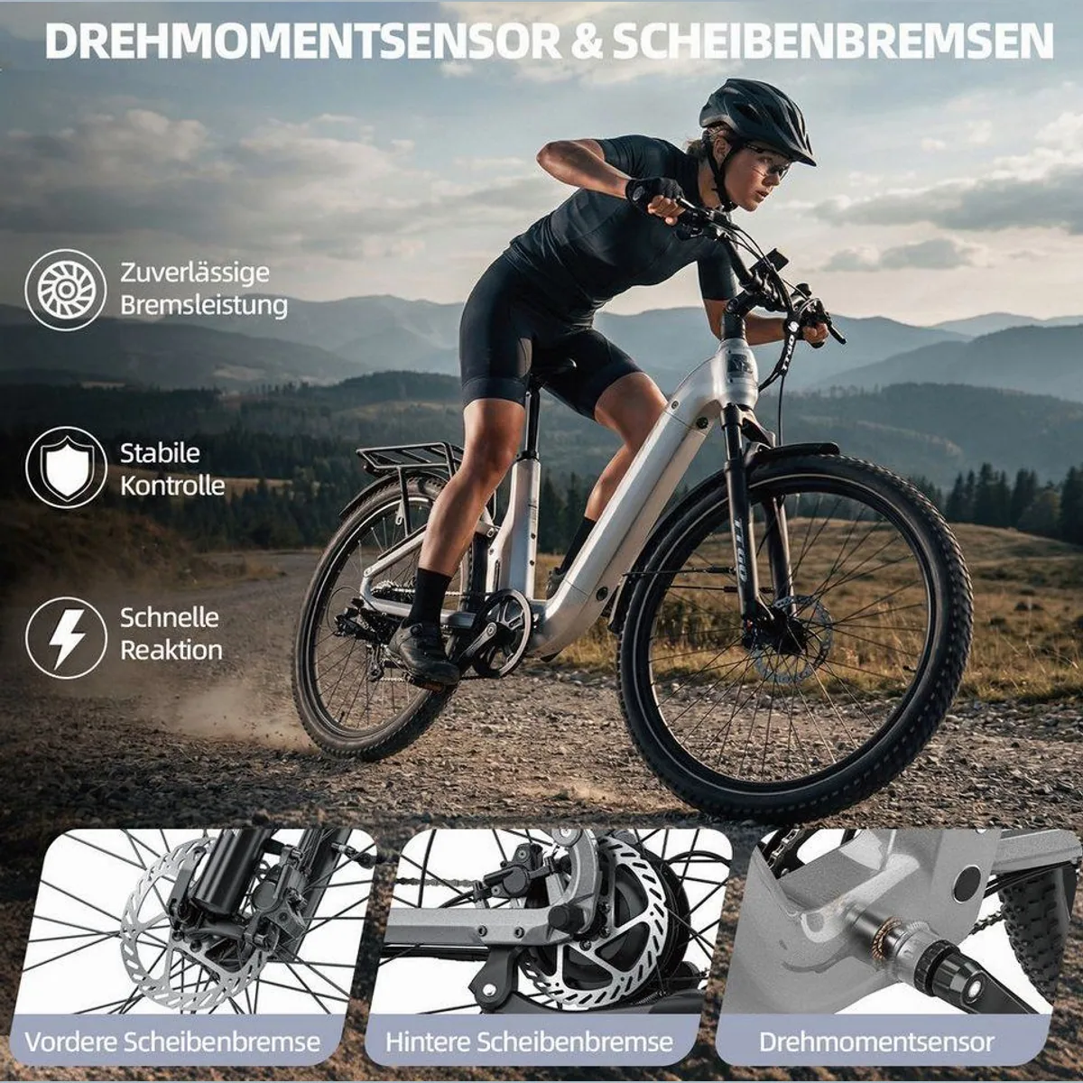 TTGO E-Bike Cityrad 28 Zoll, Vollfederung, 720 Wh Akku, 7-Gang Shimano 3