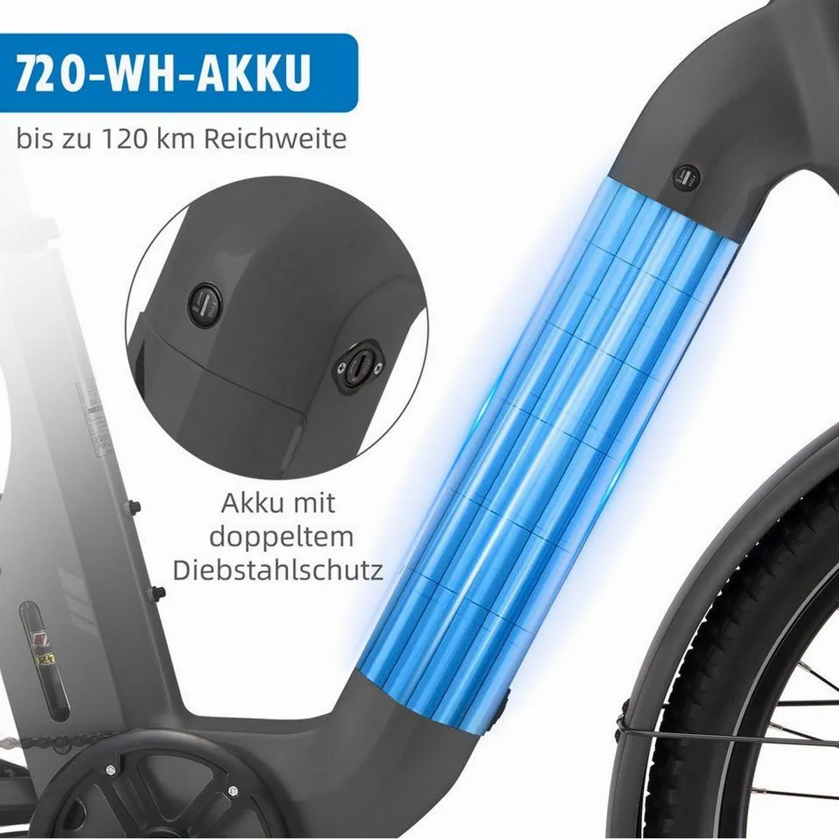 TTGO E-Bike S6, 28 Zoll, 120 km Reichweite, 70 Nm Drehmoment 5