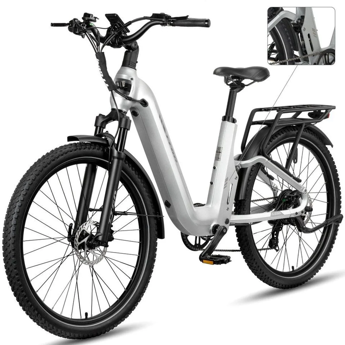 TTGO E-Bike Cityrad 28 Zoll, 120 km Reichweite, Drehmomentsensor, hydraulische Scheibenbremsen