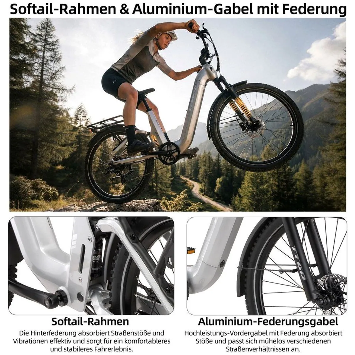 TTGO E-Bike Cityrad 28 Zoll, 120 km Reichweite, Drehmomentsensor, hydraulische Scheibenbremsen 3