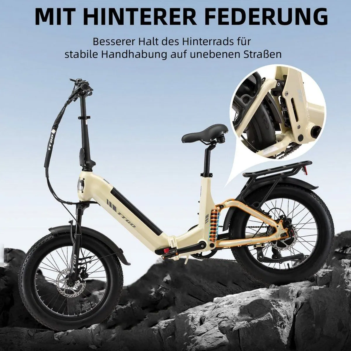 TTGO E-Bike Klapprad 20 Zoll, vollgefederter Rahmen, 70Nm Motorleistung 2