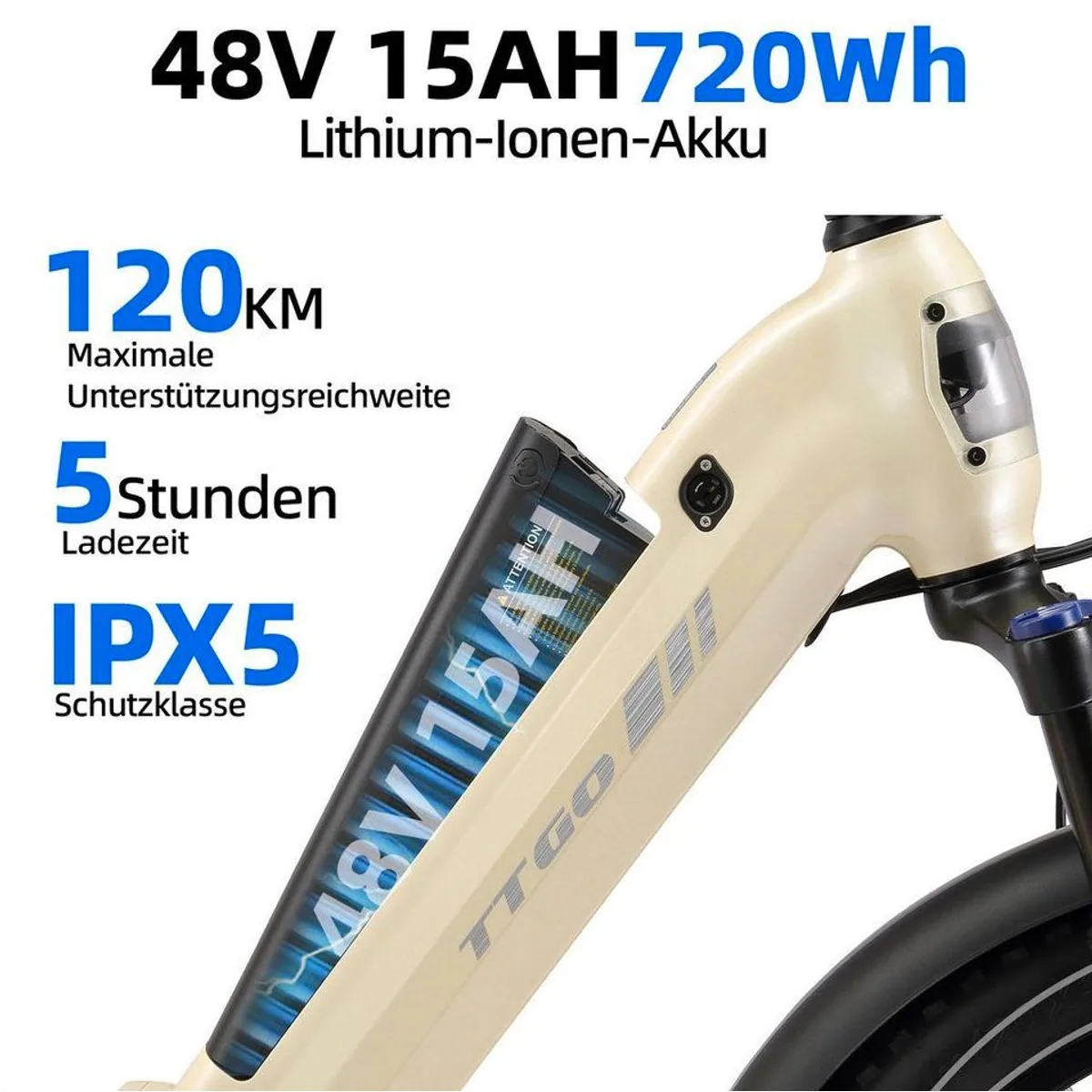 TTGO E-Bike Klapprad 20 Zoll, vollgefederter Rahmen, 70Nm Motorleistung 5