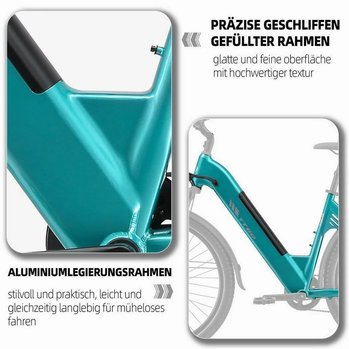 TTGO E-Bike Cityrad 28 Zoll, 110 km Reichweite, 7-Gang Shimano Schaltung 3