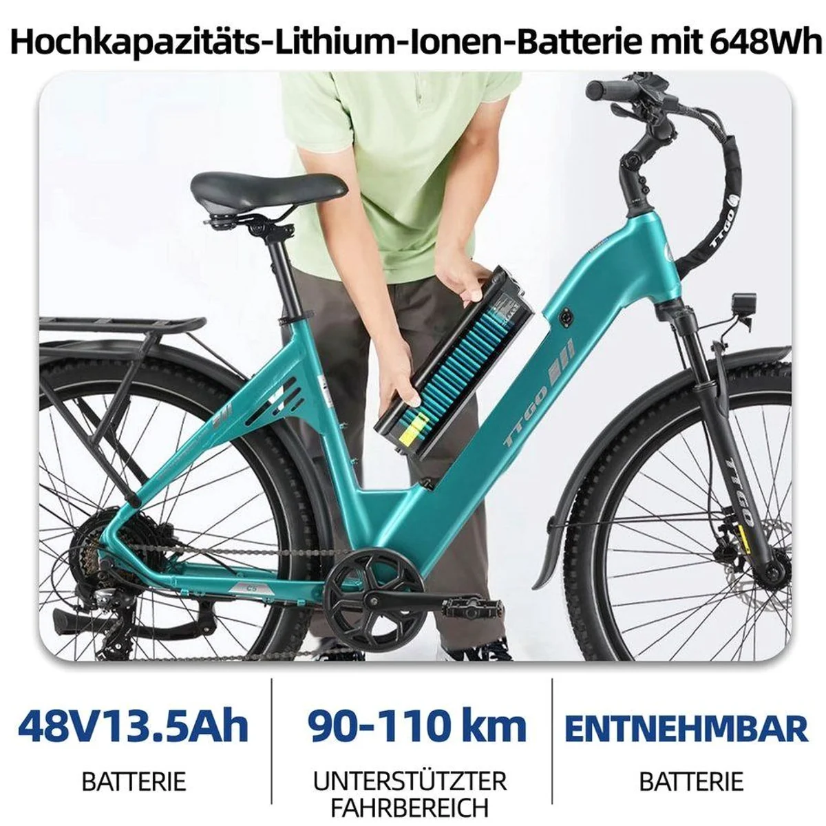 TTGO E-Bike Cityrad 28 Zoll, 110 km Reichweite, 7-Gang Shimano Schaltung 4