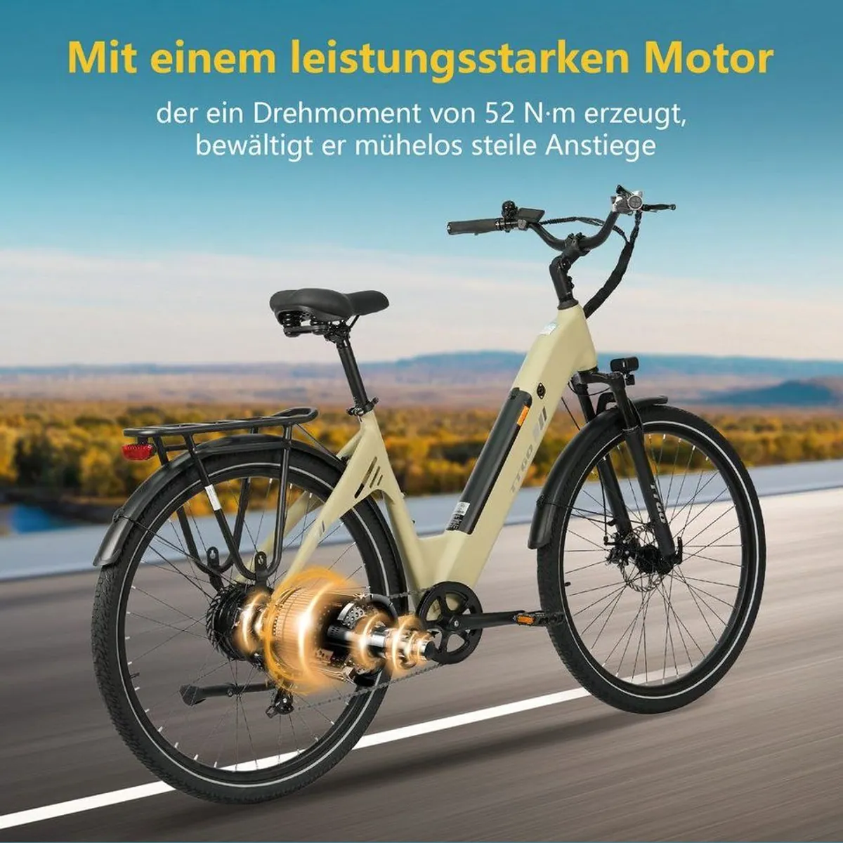 TTGO E-Bike Cityrad 28 Zoll, 150 km Reichweite, 7-Gang Shimano 4