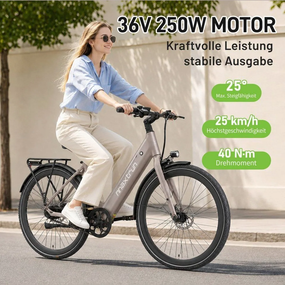 Vankel Urban 20 E-Citybike, 540Wh Akku, 25 km/h Höchstgeschwindigkeit, hydraulische Scheibenbremsen 3