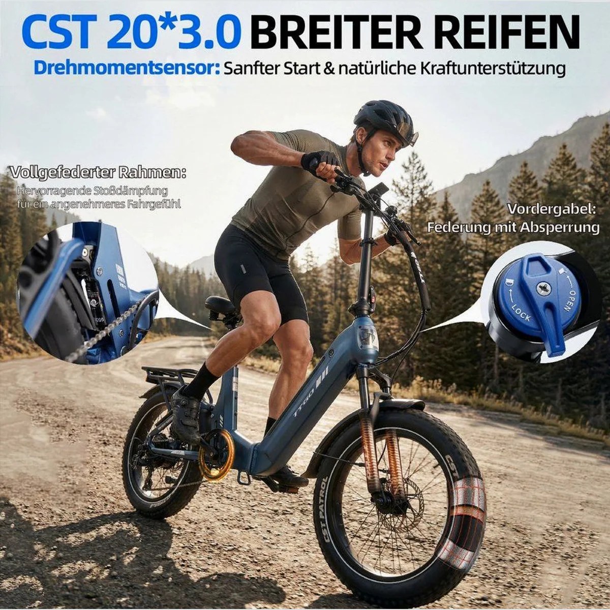 Vankel E-Bike Klapprad 20 Zoll, vollgefederte Konstruktion, 150 km Reichweite 3
