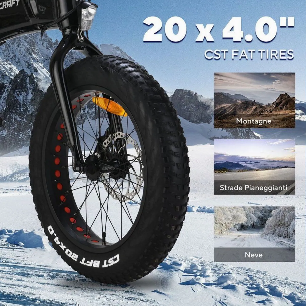 VECOCRAFT E-Bike Klapprad, leistungsstarker 48V Motor, Shimano 7-Gang, 100 km Reichweite 4