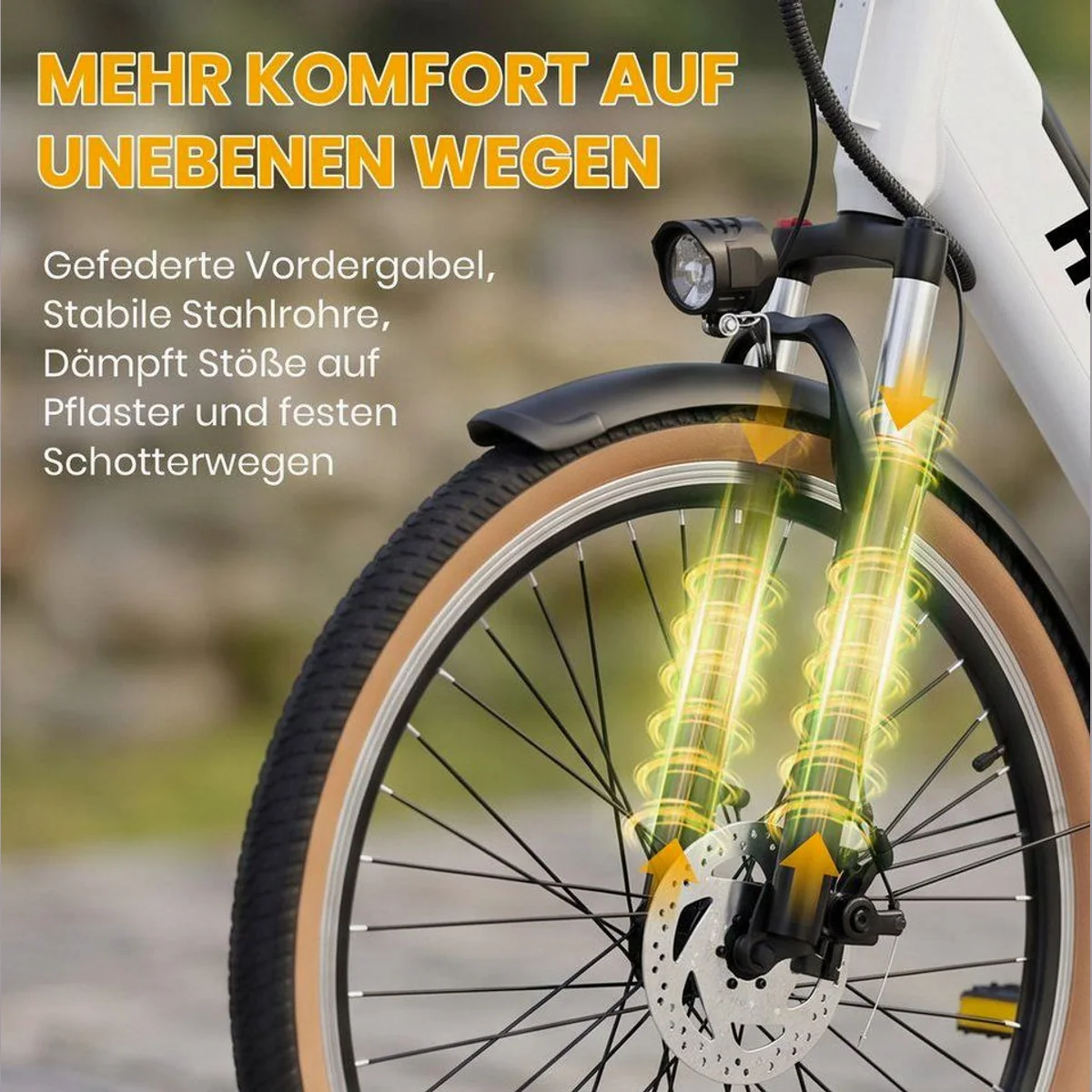 WHEELYOU E-Bike BD26195, kraftvoller Heckmotor, langlebiger Akku, komfortable Federung 5