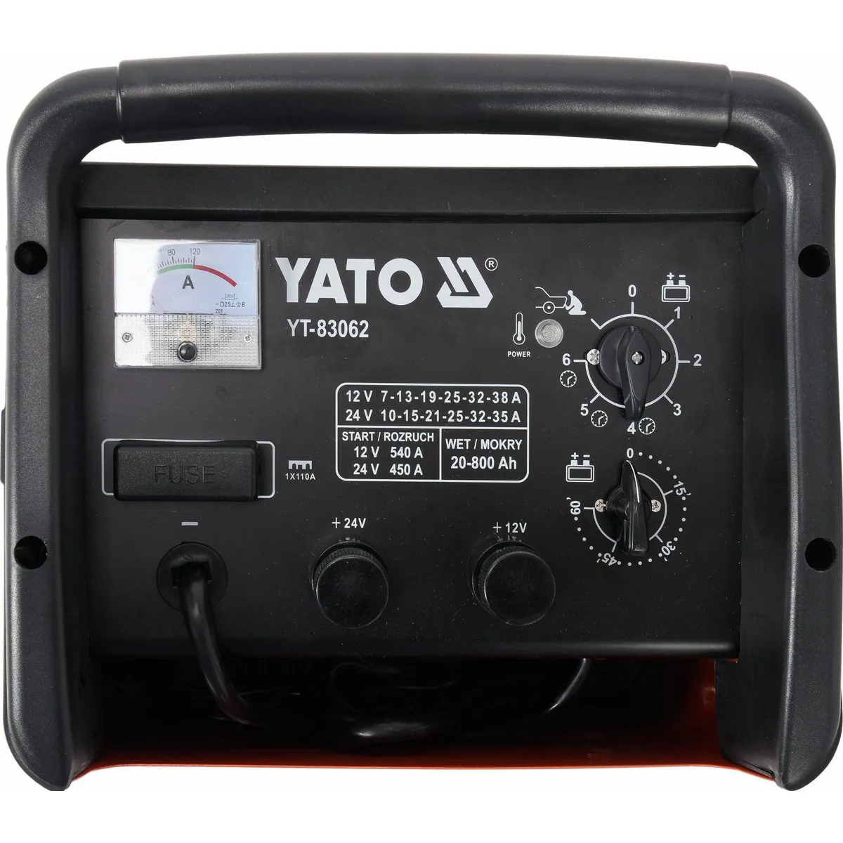 Yato YT-83062 Batterieladegerät, Starthilfe, 20–800 Ah 2
